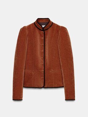 Zara Burnt Orange Contrasting Trim Blazer, XS